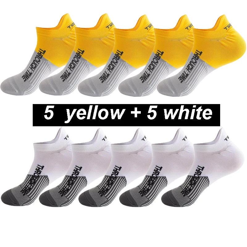 10 Pairs/Lot High Quality Men's Ankle Socks Athletic Fitness Running Socks Breathable Spring Summer Mesh Casual Short Sock Gifts