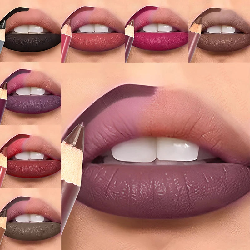 Dark Brown Waterproof Lip Liner Matte Long Lasting 28 Colors