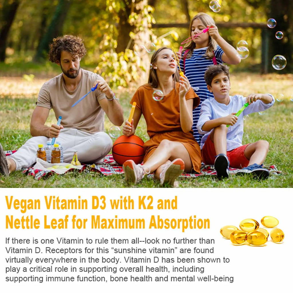 Vitamin D3 K2 Capsule - 20,000 IU Vitamin D3 Supports Bone & Teeth Health, Calcium Metabolism