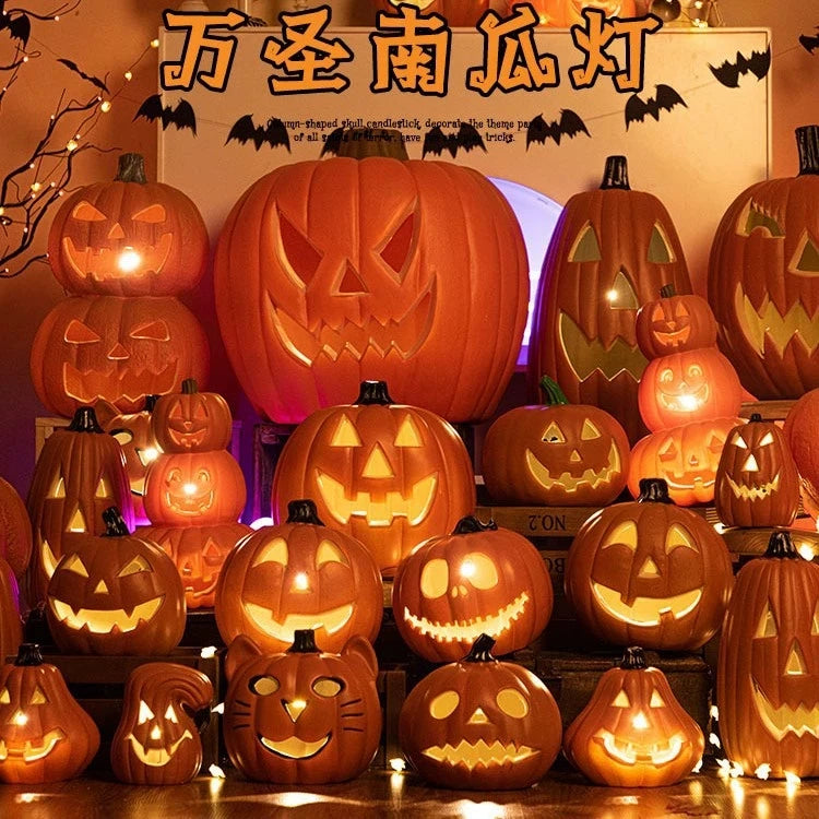 Halloween Glowing Pumpkin Decor LED Triple Layer Light Up