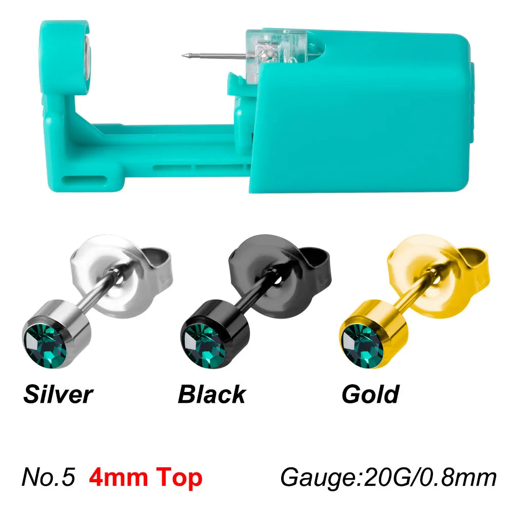 1PC Green No Pain Cartilage Tragus Helix Piercing Gun