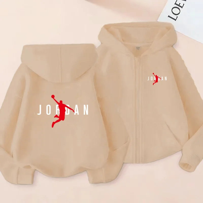 kids Autumn Winter Sweatshirt Basketball Charming Clothing Zipper Style Hoodie Girl Boy
