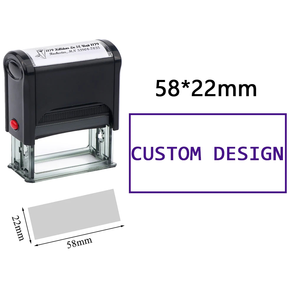 Customize LOGO Self-Inking Stamp Rubber Kit Self Ink Dial Seal Business Number Monogram Printing Stamp Multiple Ink Color Option
