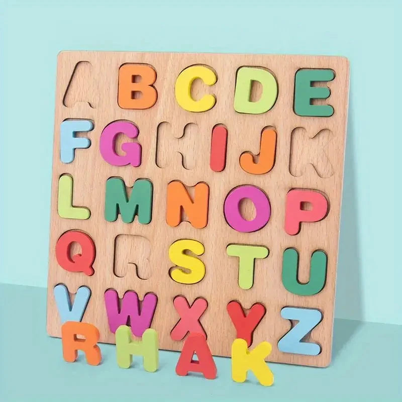 Montessori Wooden Puzzles Matching Games Early Education Toys Mathematics Shape Cognition