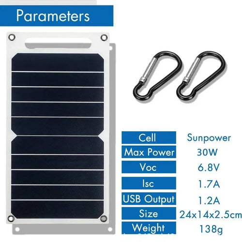 35W 5V Portable Waterproof Solar Panel with USB for Outdoor Hiking Camping Mobile Phone Charging