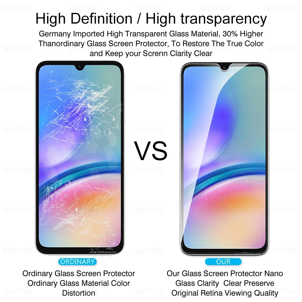 1-4Pcs Tempered Glass For Samsung Galaxy A05s A05 A15 4G A25 A35 A55 5G A06 A16 A26 A36 A56 A07 A17 A27 A37 A57 Screen Protector