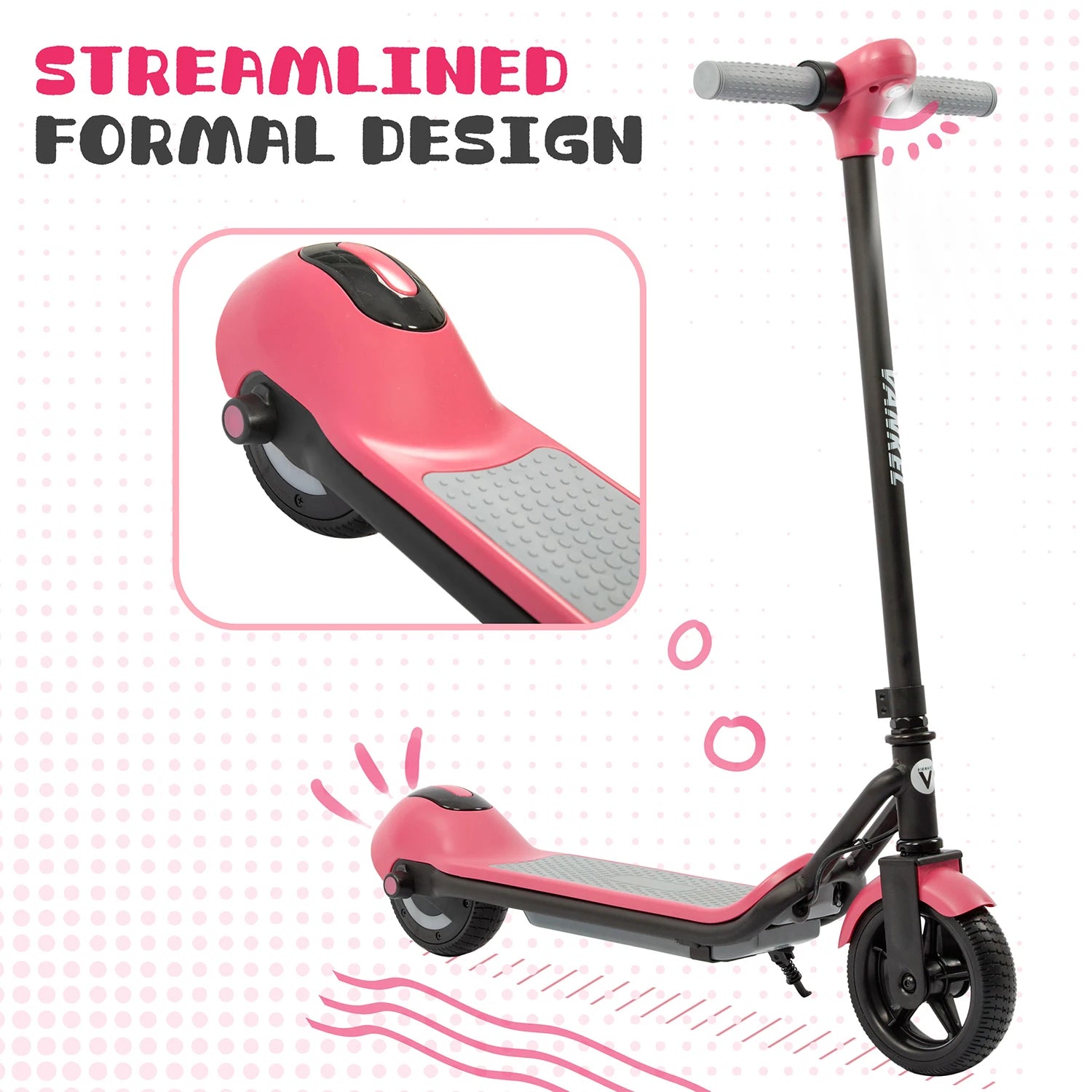 Sinaopus 6.5 Inch Kids Electric Scooter 110W, Foldable E-Scooter for Kids 6+, Bluetooth Music, LED Lights, 14km/h for Boys & Girls,Safe Riding for Children Scooter