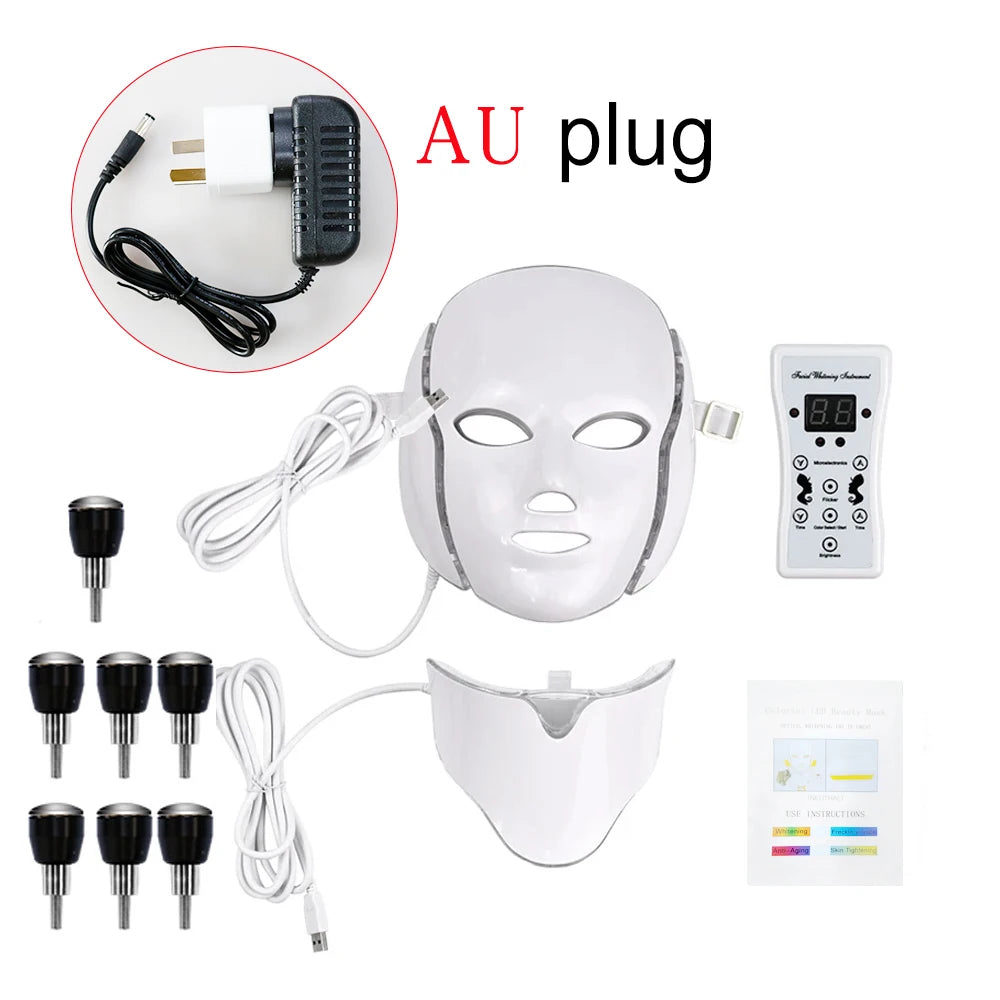 Facial Neck LED Photon Beauty Machine 7 Colors Skin Care Face Mask Skin Rejuvenation