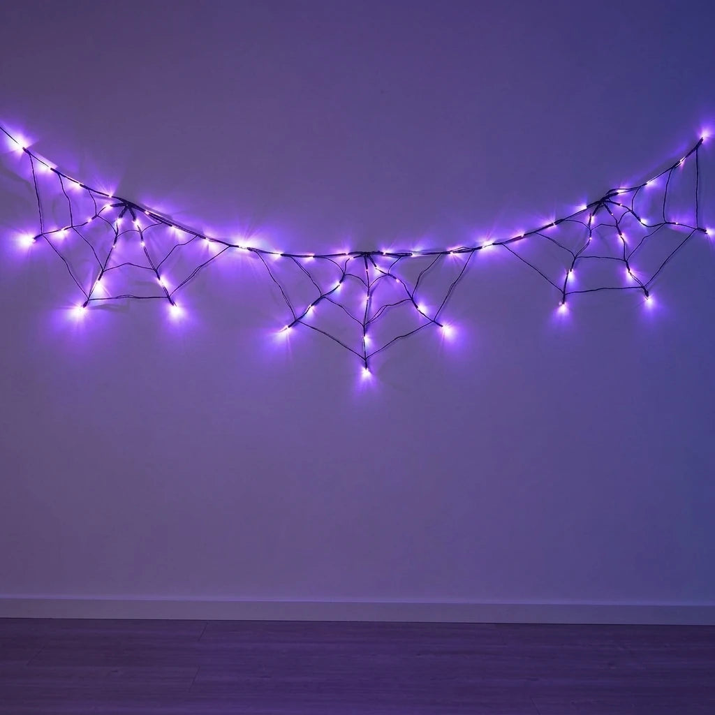 Halloween LED String Light Spider Web Ghost Festival