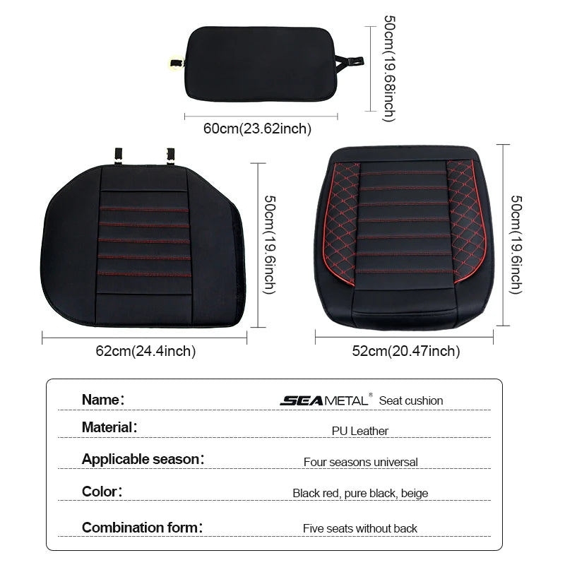 SEAMETAL Full-Surrounded Car Seat Cover Premium PU Leather
