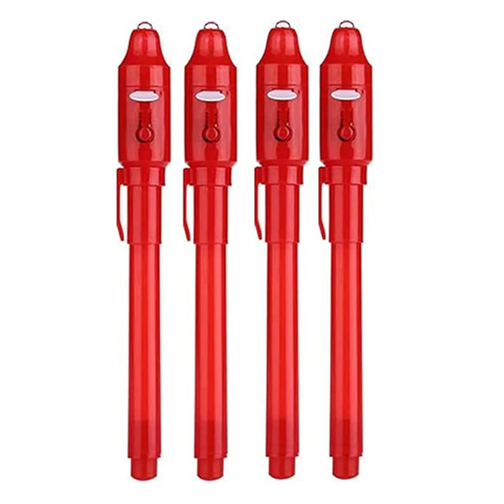 4-12pcs Invisible Ink Pen Spy Pen with UV Light Magic Marker