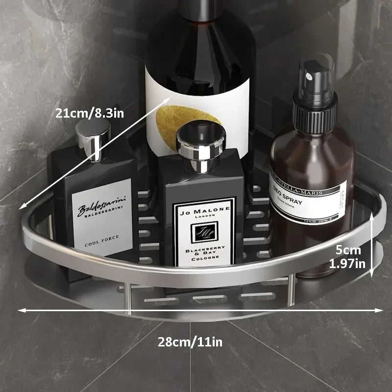 Bathroom Storage Rack No Drill Shelves Wall Mount Corner