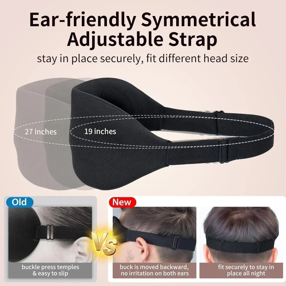 Unisex 3D Contoured Sleep Mask, Groove Molded Design