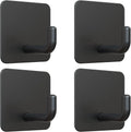 4Pcs No Drill Stainless Steel Self Adhesive Wall Hooks Heavy Duty Bathroom Kitchen Towel Storage Hanger