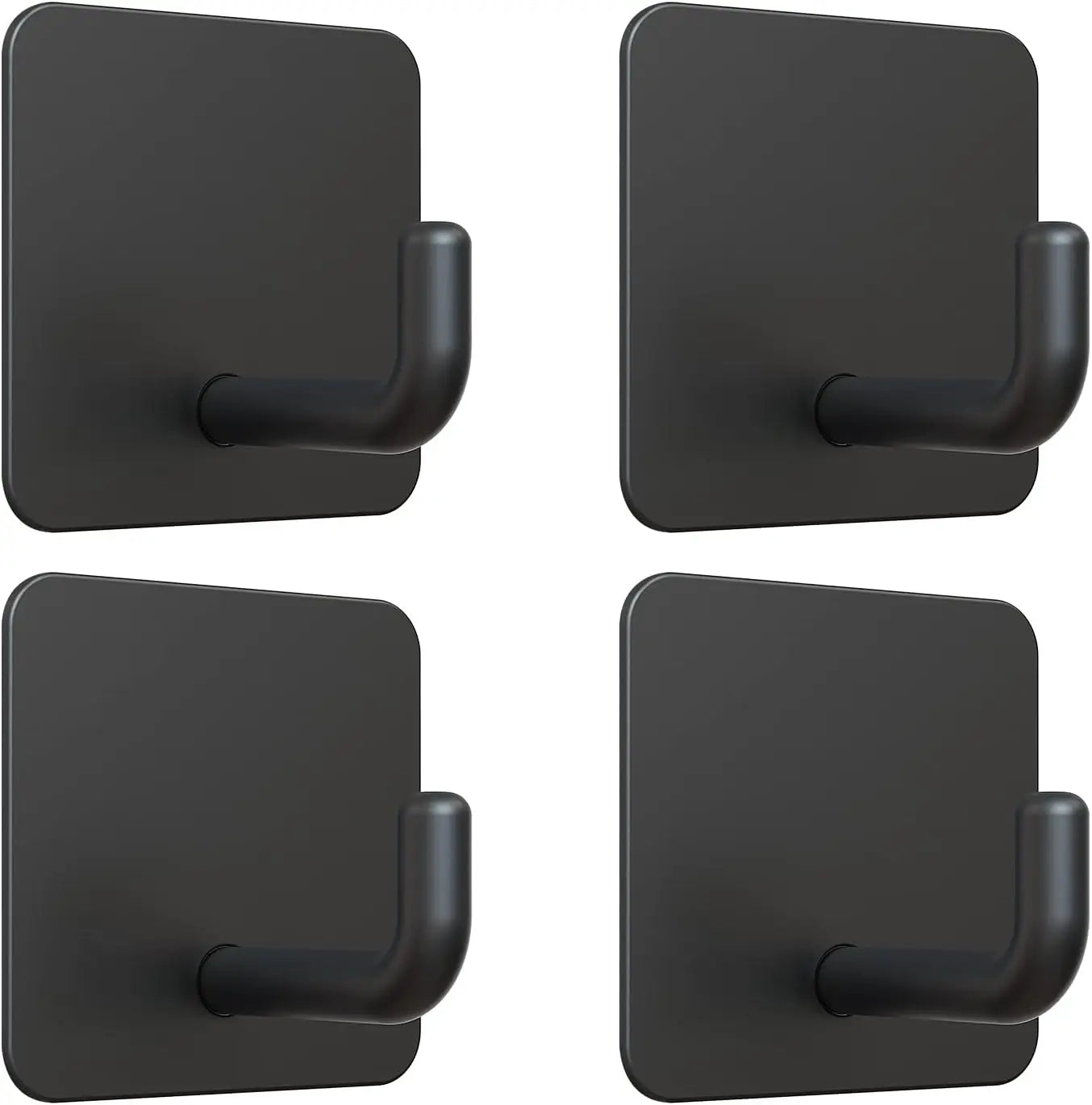 4Pcs No Drill Stainless Steel Self Adhesive Wall Hooks Heavy Duty Bathroom Kitchen Towel Storage Hanger