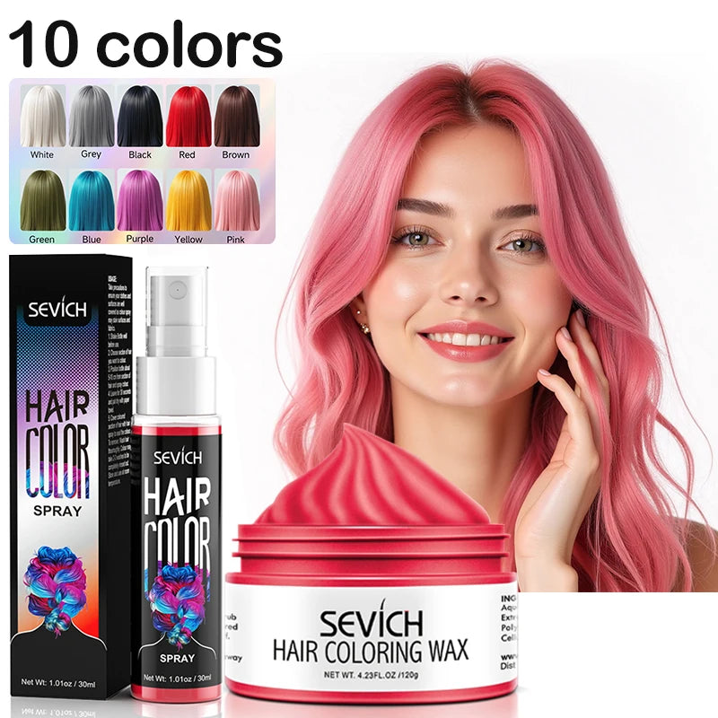 SEVICH DIY Hairs Dyed Mud Hair Colour Wax Easy To Wash Long Lasting Dye for Eyebrow Beards Coloring Temporary Hair Colour Cream