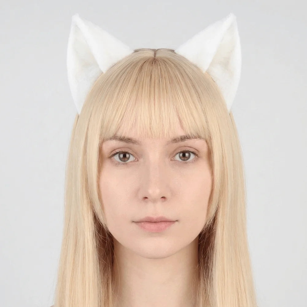 Cute Animal Cat Ears Headband Furry Artificial Gothic Headband Gothic