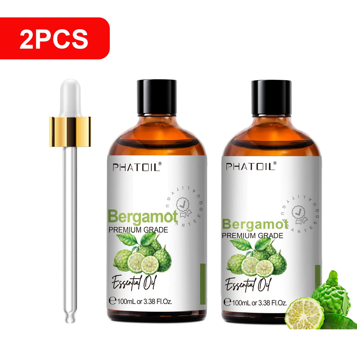 PHATOIL 100ml(3.38 fl.Oz) Eucalyptus Peppermint Tea tree Vanilla Bergamot Aromatherapy Essential Oil For Diffuser,Candle Making