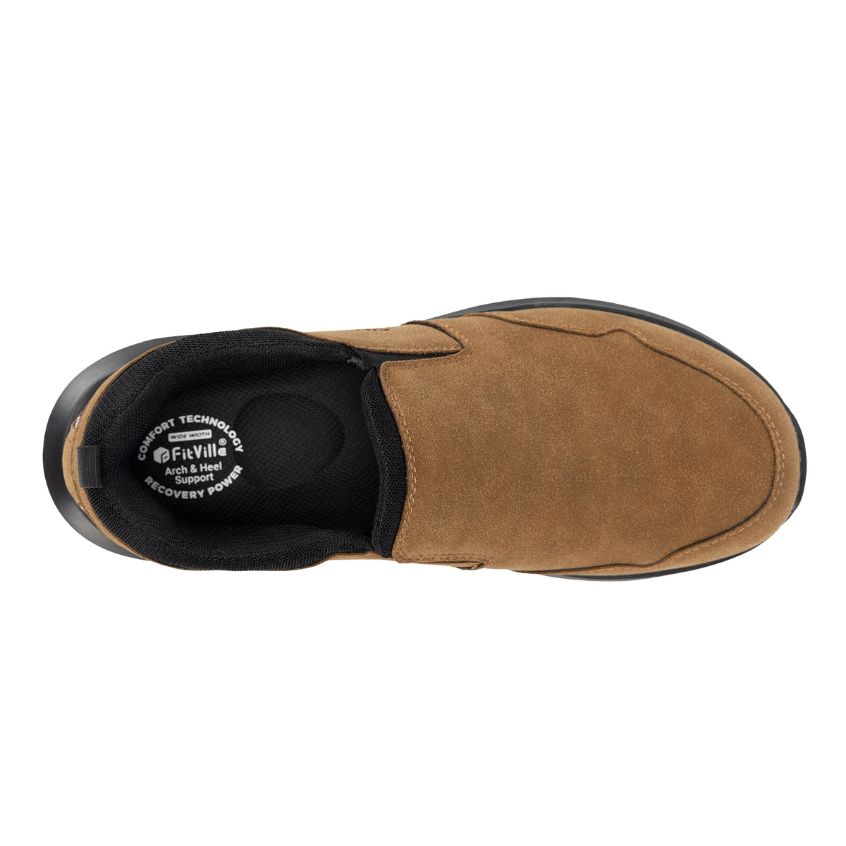 FitVille Men Extra Wide Slip On Hiking Loafers, Comfort Orthopedic Walking Sneakers