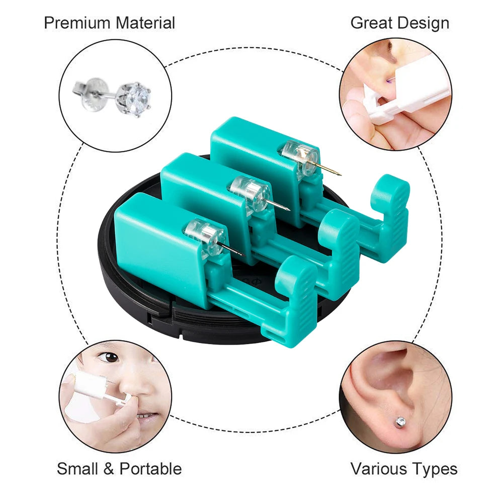 1PC Green No Pain Cartilage Tragus Helix Piercing Gun