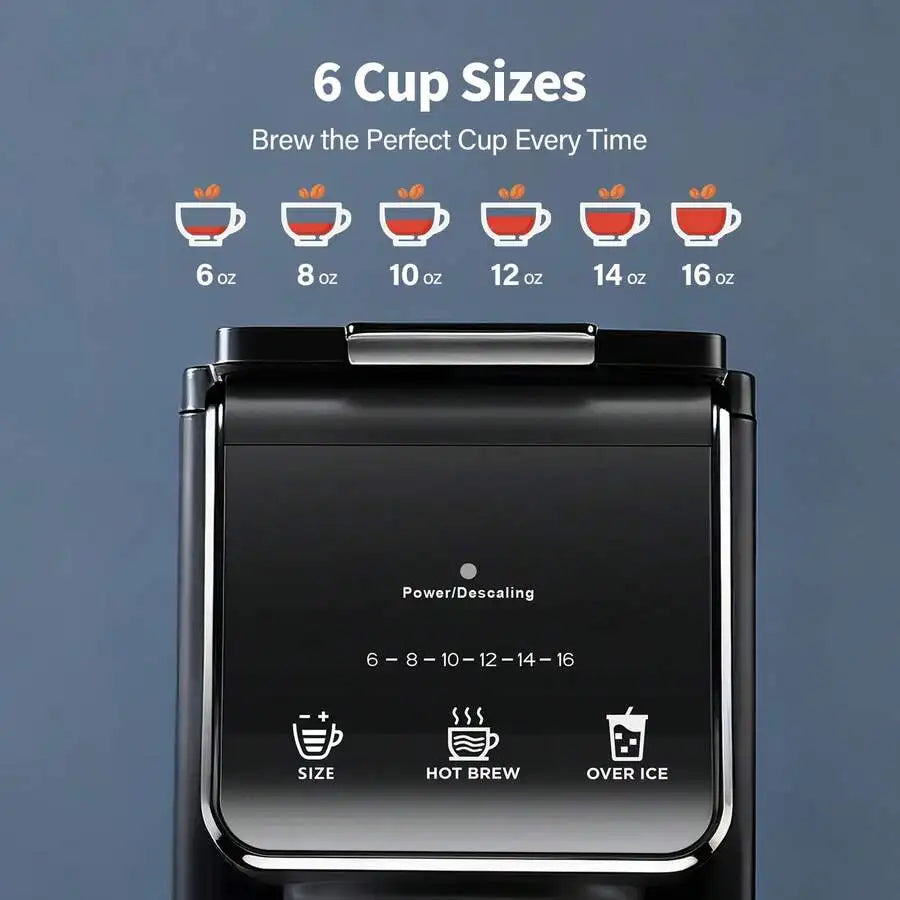 2-In-1 Coffee Maker - Capsule & Ground Compatible With Reusable Filter,