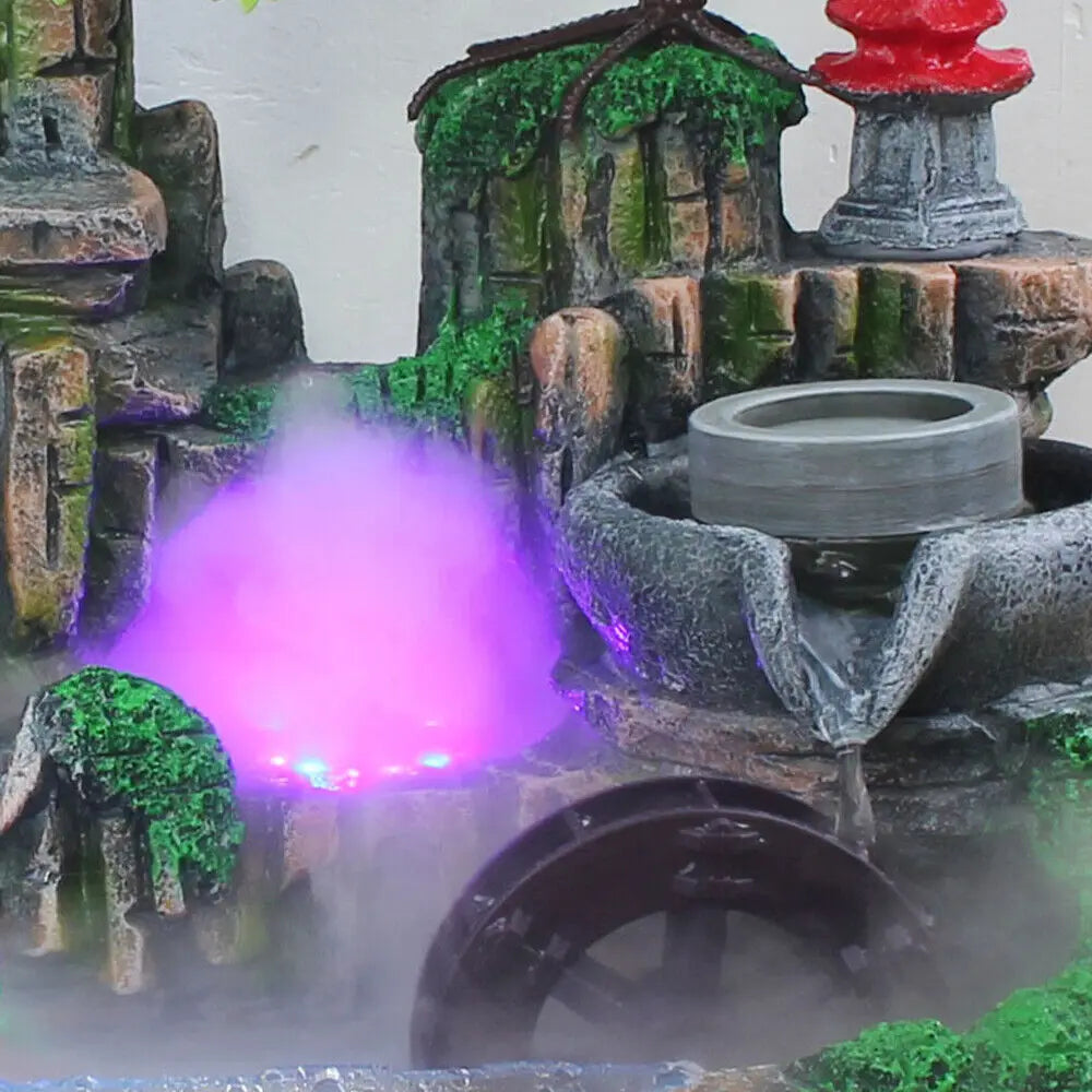 Room Fountain, Waterfall, Table Fountain with LED Lighting and Fog