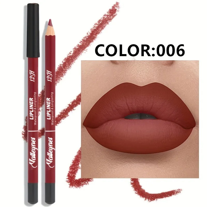 6 Color Velvet Matte Lip Liner Set - Long-Lasting Versatile Shades