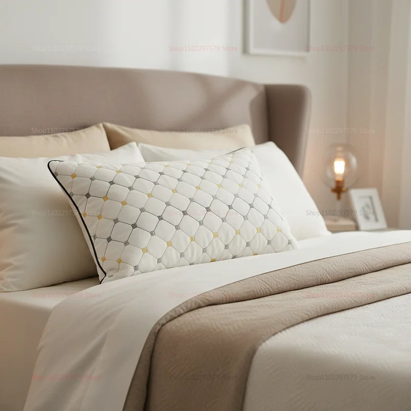 Washable Cotton Hotel Pillow Core Pillow for Cervical Spine Support and Comfort Ideal for Home Office Travel Dorm Bed Nap Pillow