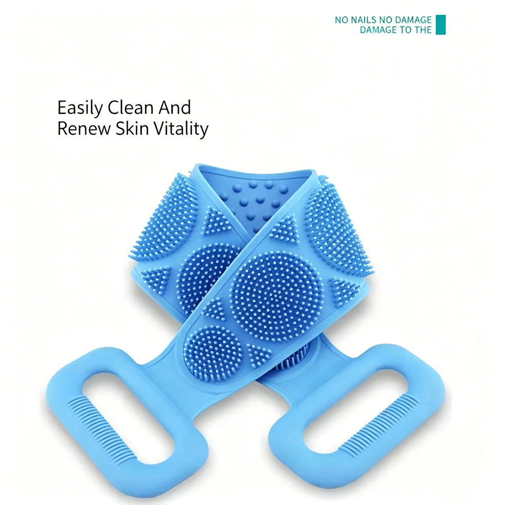 Dual-Sided Silicone Exfoliating Bath Body Scrubber Universal Men Women Back Scrubbing Mud Bathing Towel Cleaning Skin Care Tool