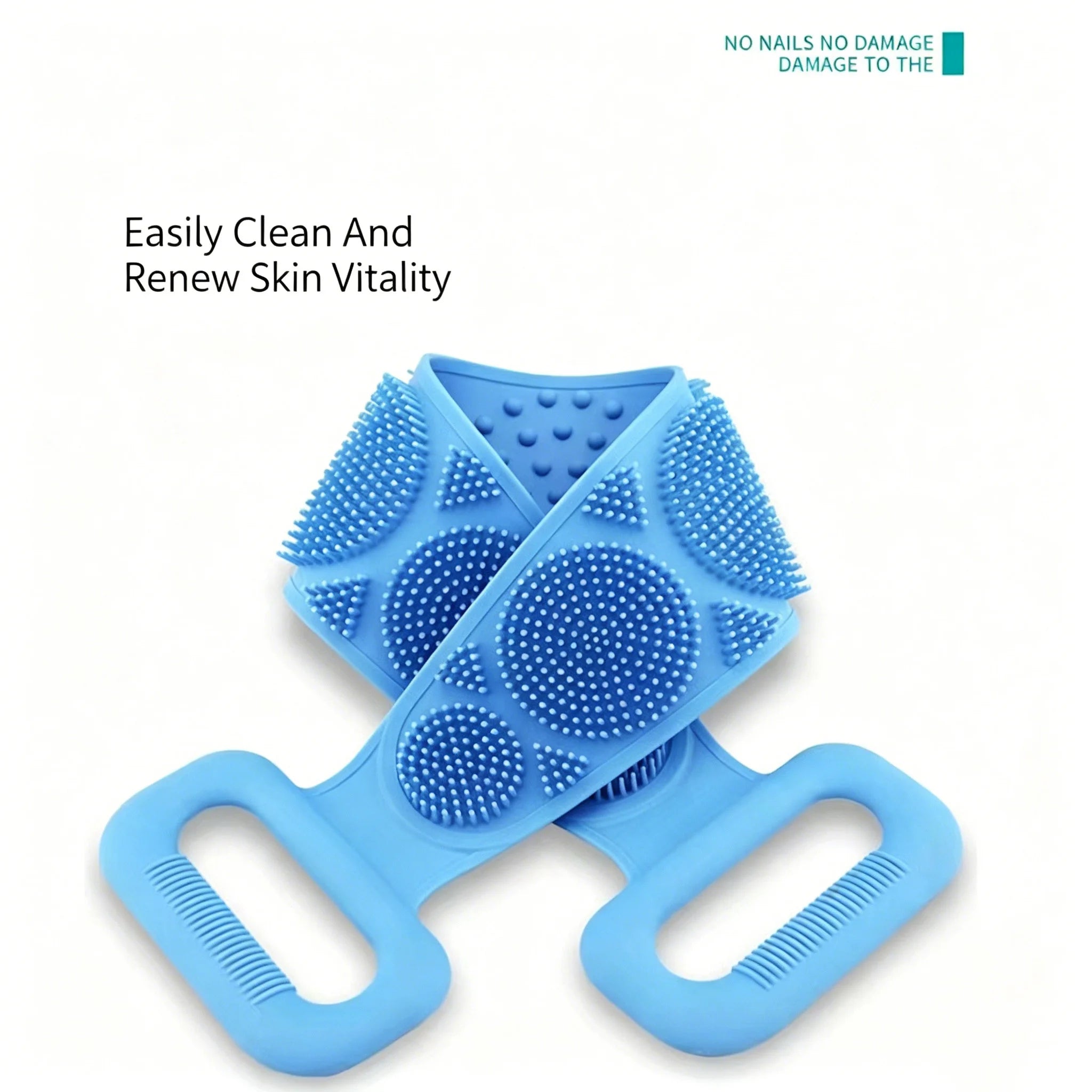 Dual-Sided Silicone Exfoliating Bath Body Scrubber Universal Men Women Back Scrubbing Mud Bathing Towel Cleaning Skin Care Tool