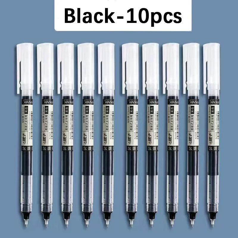 10Pcs High Quality Needle Type Gel Pens Straight Liquid