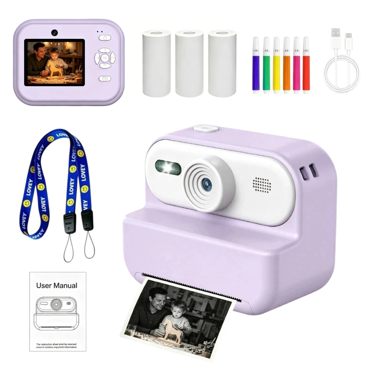Instant Print Camera Mini Portable Thermal Printer Photography