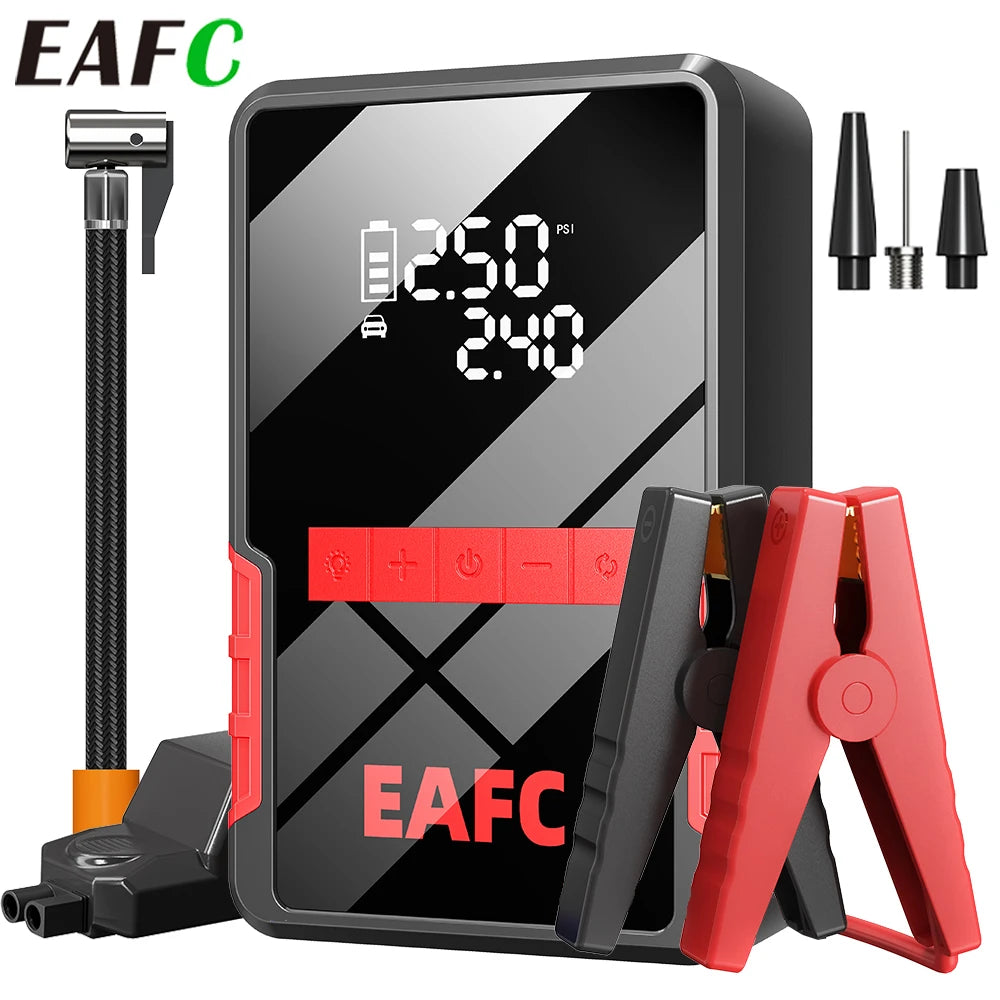 EAFC Portable 1200A Jump Starter with 150PSI Air Pump Power Bank 4 in 1