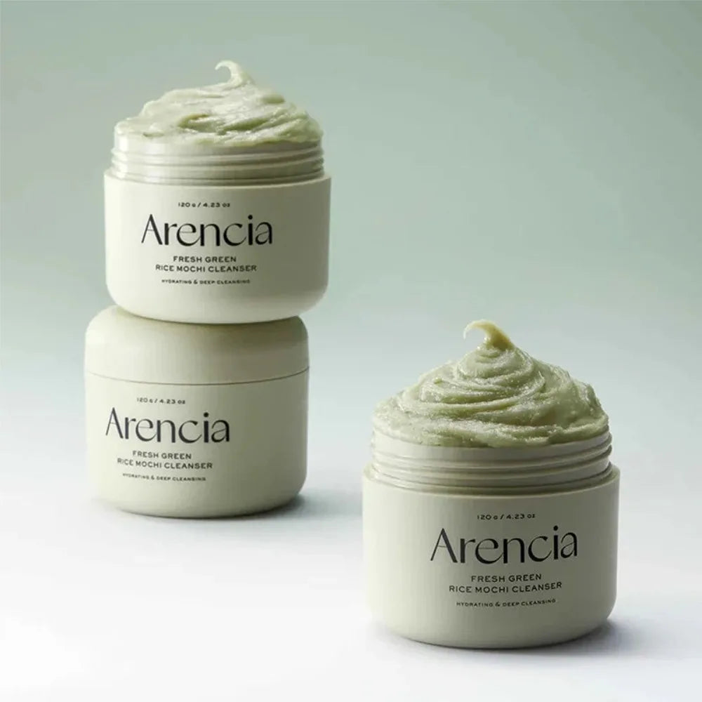 Arencia Green Rice Mochi Facial Cleanser Deeply Cleanses Moisturizes Soothes Sensitive Improve Keratinization Blackhead Removal