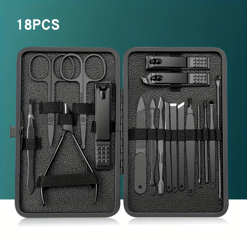 7/10/12/18/20/24PCS Set Professional Fingernail Toenail Set Stainless Steel