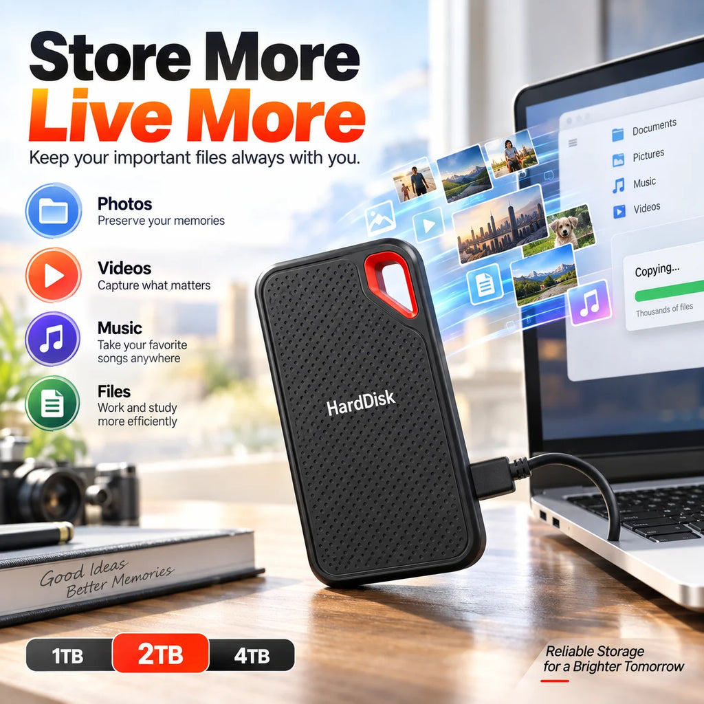 High-Speed Portable Hard Drive 1TB External SSD USB-C