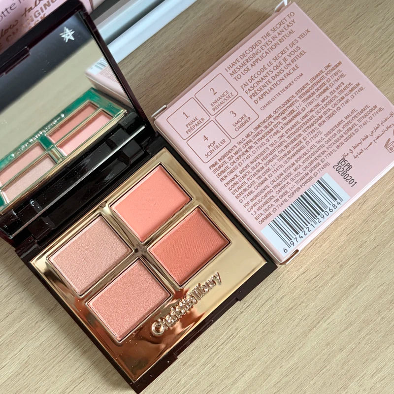 Charlotte Tilbury CT Makeup Set Water Light Collagen Lip Moisturizer Pressed Powder for Flawless Finish Four-color Eyeshadow