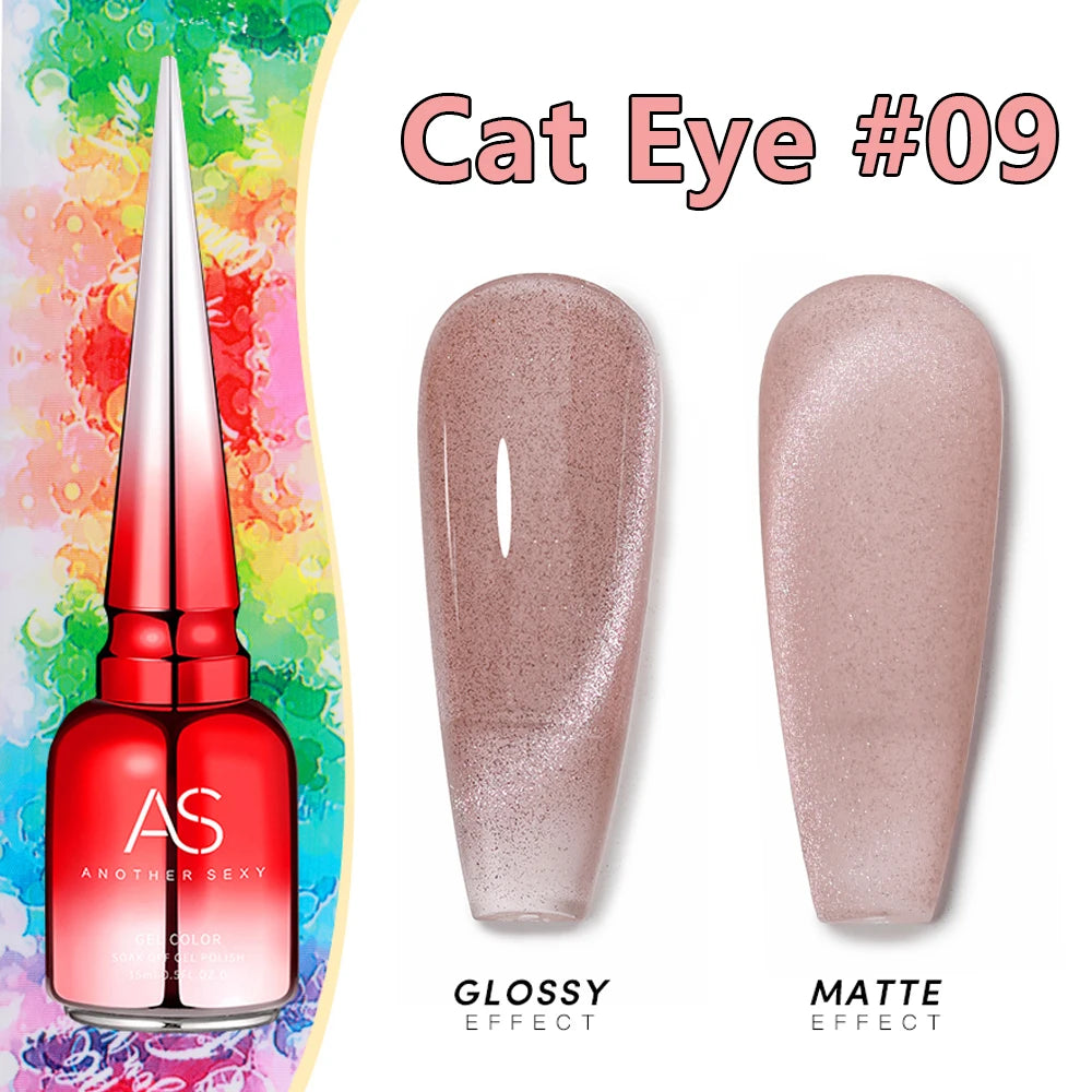 AS 15ml Cat Magnetic Gel Nail Polish Cat Eye Glitter