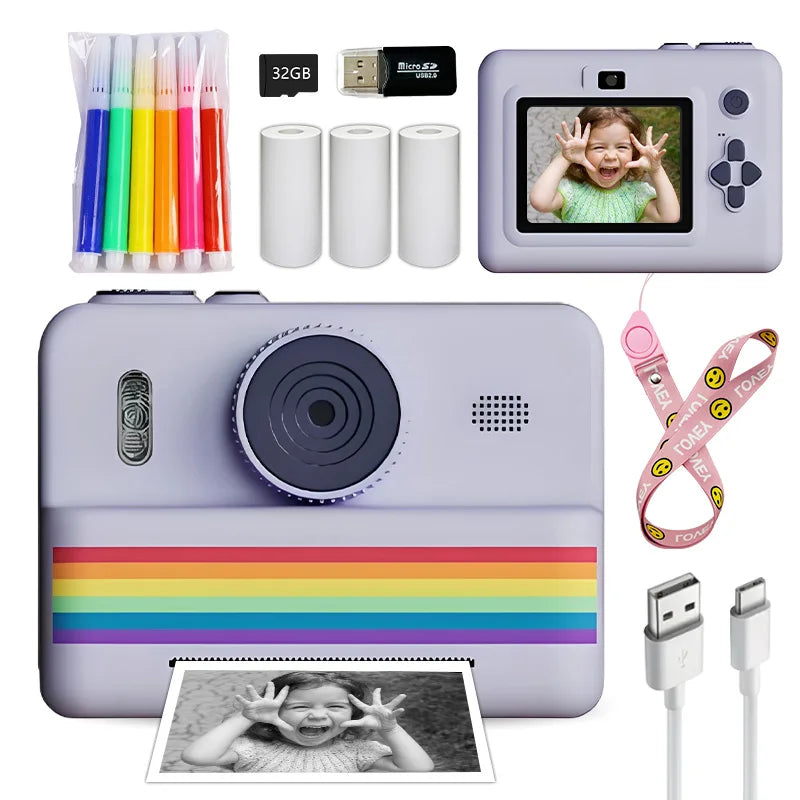 Kids Digital Camera With Instant Print Mini Printer 2.8inch Video Portable Thermal Instant Photo Print Kids Camera With Printer