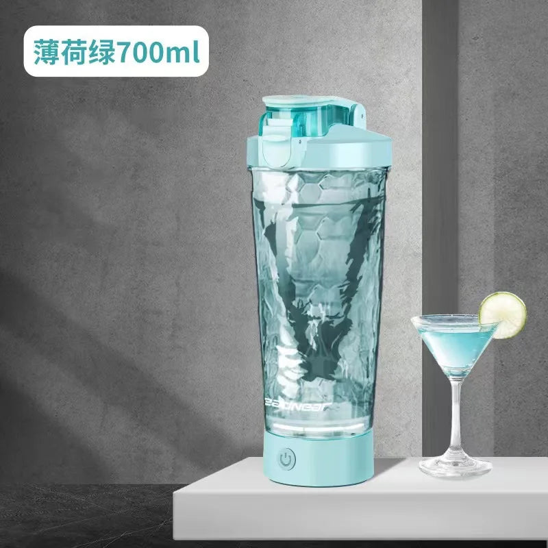 New 700ml Automatic Mixing Cup Electric Shaking Cup Fitness Coffee Protein Powder Soybean Milk Rechargeable Sports Water Bottle