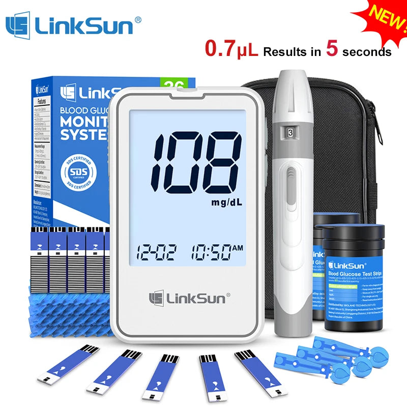 G-425-2 Linksun Blood Glucose Meter Glucometer Kit Diabetes