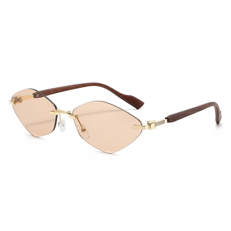 Rimless Diamond Shape Women Sunglasses 2026 Vintage New in Sunglasses Trendy Girls Sun Glasses Очки Солнечные Женские