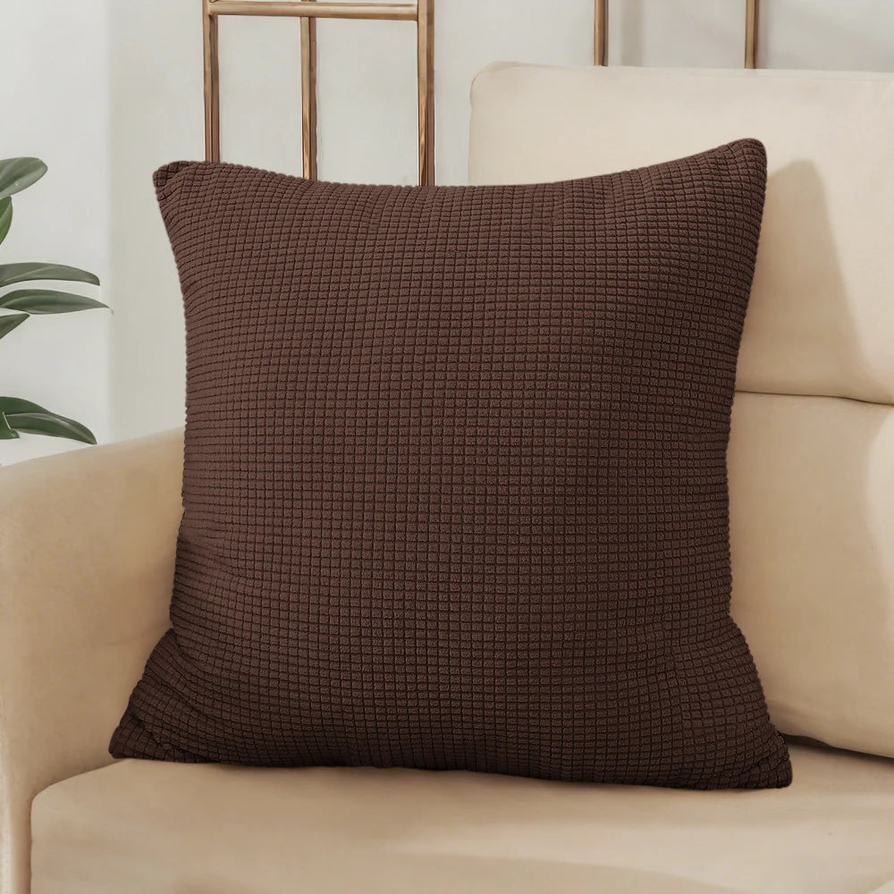 40x40 45x45 50x50 Solid Color Jacquard Pillow Cover for Sofa Office Waist Cushion Cover Home Decorative Pillowcase Decoration