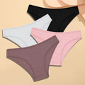 FINETOO 4Pcs Cotton Striped Underwear Women's Panties