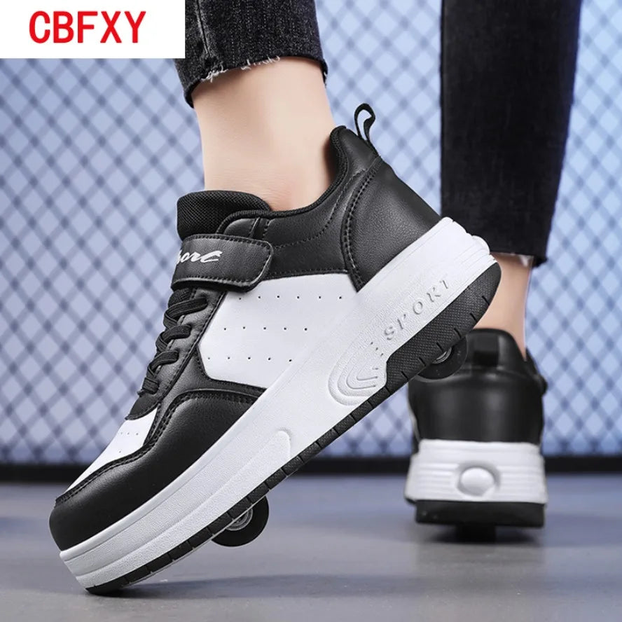 Ultra-Light Detachable Student Roller Skates With Two Wheels