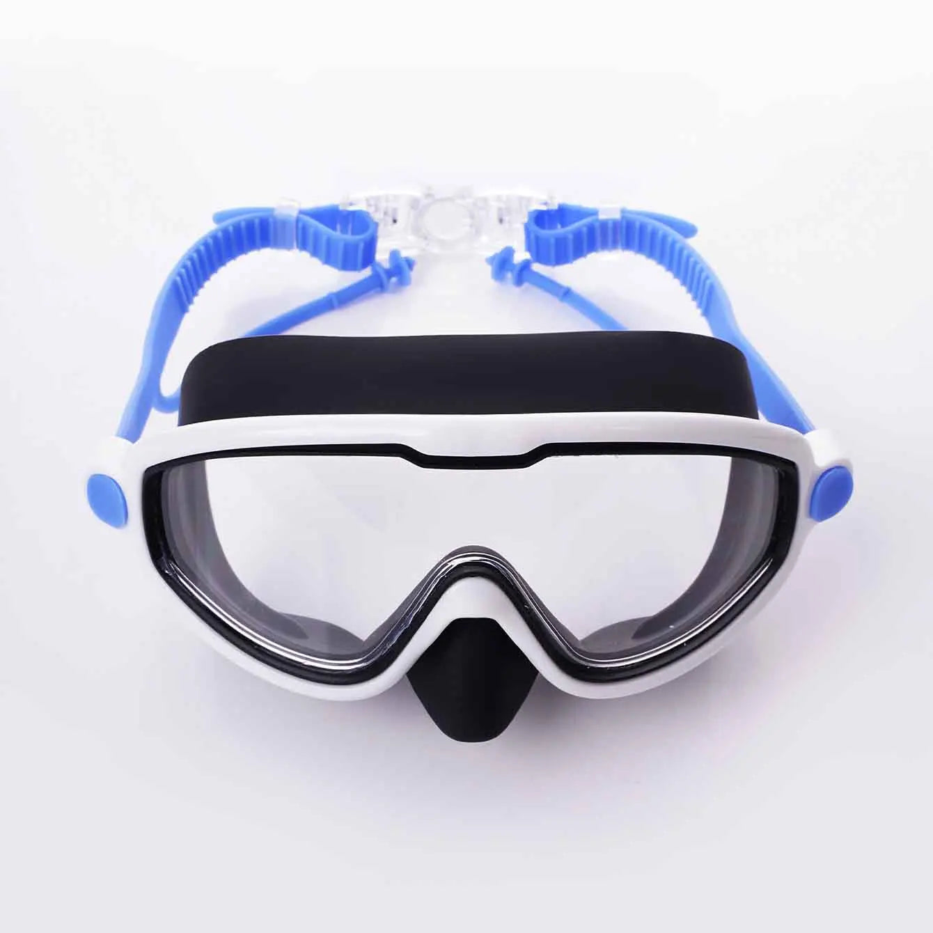 1PC Swim Goggles with Nose Cover, Wide View Anti-Fog UV Protection Swimming Mask