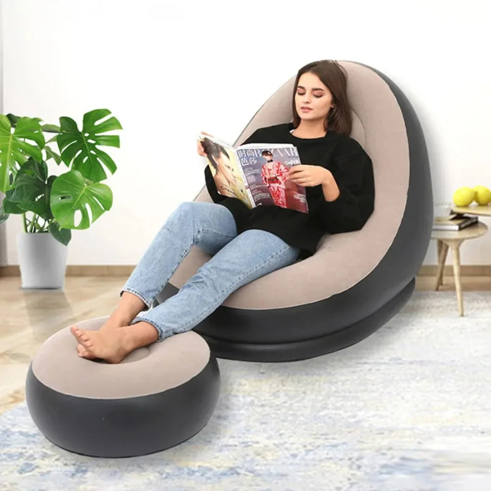 Lazy Inflatable Lounge Chair for Adults Folding Portable