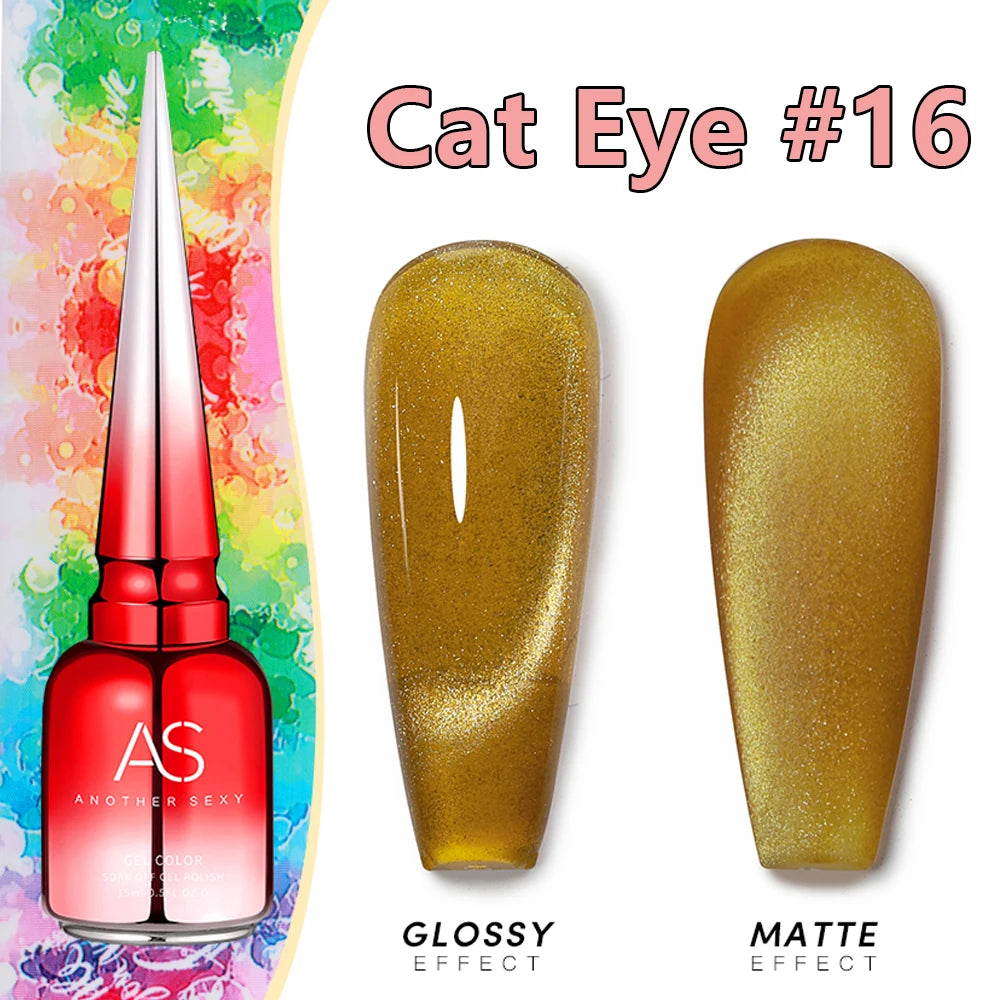 AS 15ml Cat Magnetic Gel Nail Polish Cat Eye Glitter