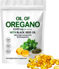 Oregano Oil with Black Seed Oil, 2-in-1 Organic Oregano Oil Capsules, 6000mg per serving, 300 softgels