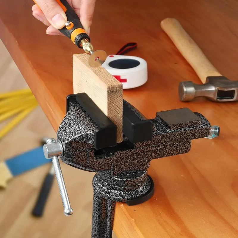 3 Inch Universal Bench Vise 360° Swivel Base